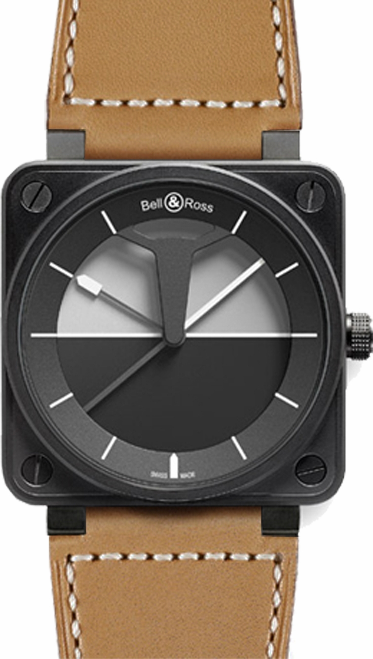 Bell Ross Aviation Instruments Black Mens Watch BR-01-HORIZON-BROWN 