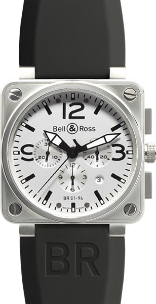 Bell Ross Aviation Instruments White Watch BR-01-94-WHITE-STEEL-RS 