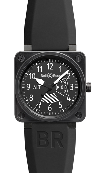 Bell Ross Aviation Instruments Black Mens Watch BR-01-ALTIMETER 