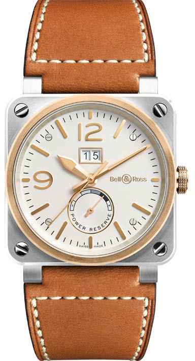Bell Ross Aviation Instruments Self winding Automatic Silver Mens Watch BR-03-90-STEEL-ROSE-GOLD 