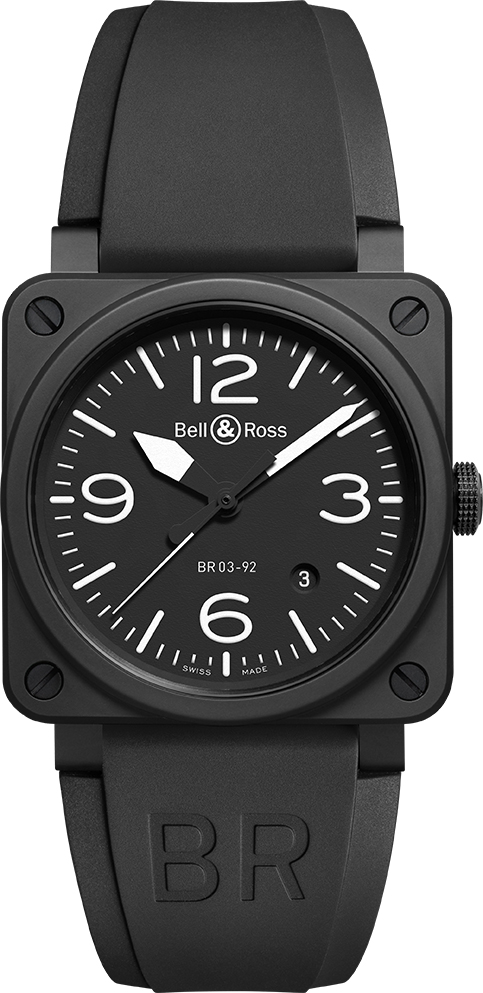 Bell Ross Aviation Instruments Self winding Automatic Black Mens Watch BR-03-92-BLACK-MATTE 
