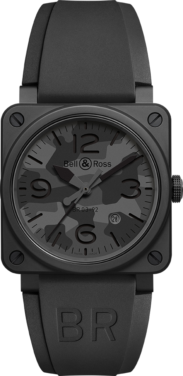 Bell Ross Aviation Instruments Self winding Automatic Black Watch BR-03-92-BLACK-CAMO 