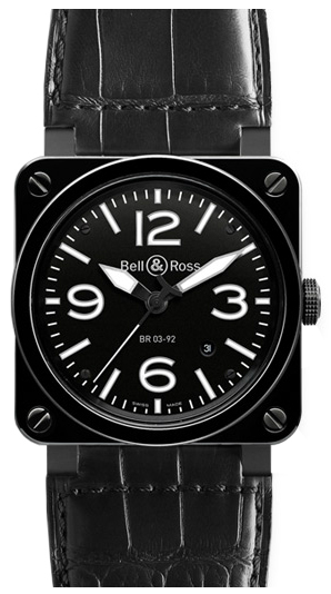 Bell Ross Aviation Instruments Self winding Automatic Black Mens Watch BR-03-92-CERAMIC 