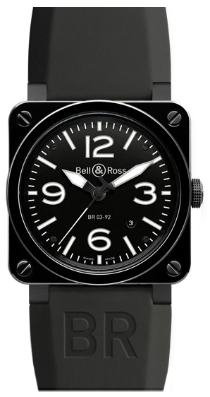 Bell Ross Aviation Instruments Self winding Automatic Black Mens Watch BR-03-92-CERAMIC-RS 