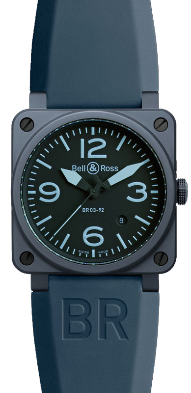 Bell Ross Aviation Instruments Black Watch BR-03-92-BLUE-CERAMIC 