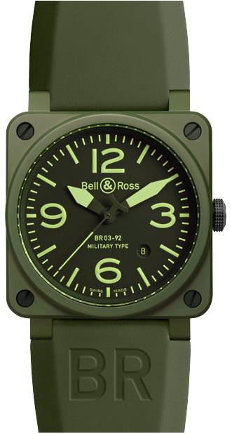 Bell Ross Aviation Instruments Green Watch BR-03-92-MILITARY-CERAMIC 