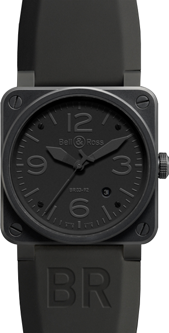 Bell Ross Aviation Instruments Self winding Automatic Black Mens Watch BR-03-92-PHANTOM 