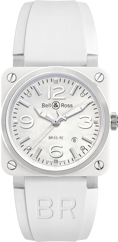 Bell Ross Aviation Instruments Self winding Automatic White Ladies Watch BR-03-92-WHITE-CERAMIC 