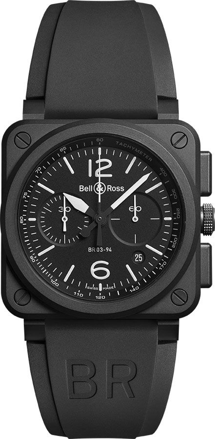 Bell Ross Aviation Instruments Self winding Automatic Black Mens Watch BR-03-94-BLACK-MATTE 