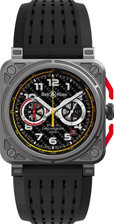 Bell Ross Aviation Instruments Self winding Automatic Black Mens Watch BR-03-94-RS18 