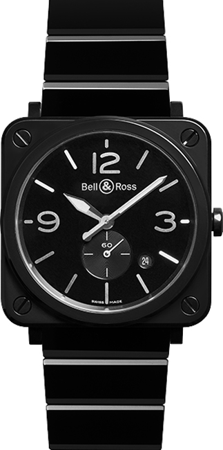 Bell Ross Aviation Instruments Black Mens Watch BR-S-BLACK-CERAMIC-BRACELET 