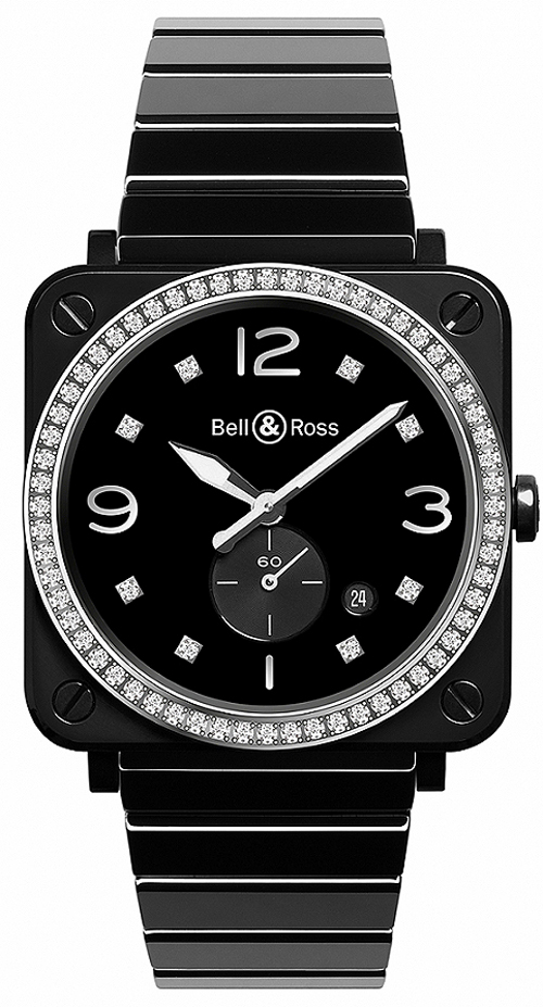 Bell Ross Aviation Instruments Battery Operated Quartz Black Watch BR-S-BLACK-CERAMIC-DIAMONDS-2 