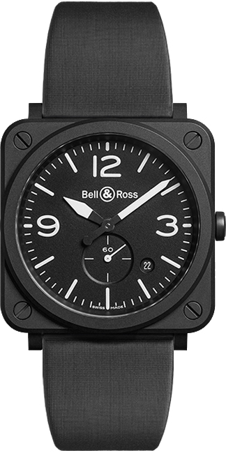 Bell Ross Aviation Instruments Battery Operated Quartz Black Mens Watch BR-S-BLACK-MATTE-CERAMIC-SATIN 