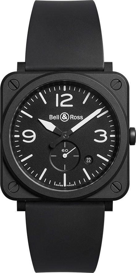 Bell Ross Aviation Instruments Battery Operated Quartz Black Mens Watch BR-S-BLACK-MATTE-CERAMIC 