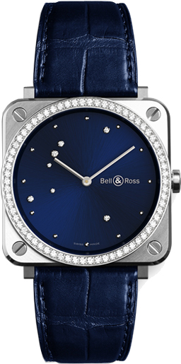 Bell Ross Aviation Instruments Battery Operated Quartz Blue Mens Watch BR-S-DIAMOND-EAGLE-DIAMONDS 
