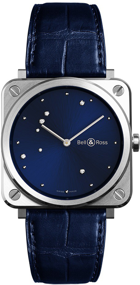 Bell Ross Aviation Instruments Battery Operated Quartz Blue Mens Watch BR-S-DIAMOND-EAGLE 