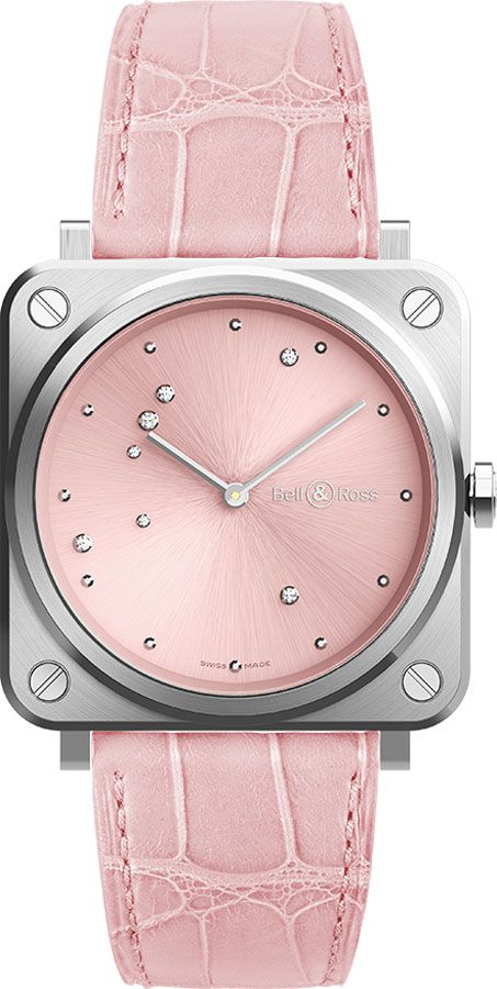 Bell Ross Aviation Instruments Battery Operated Quartz Pink Watch BR-S-PINK-DIAMOND-EAGLE 