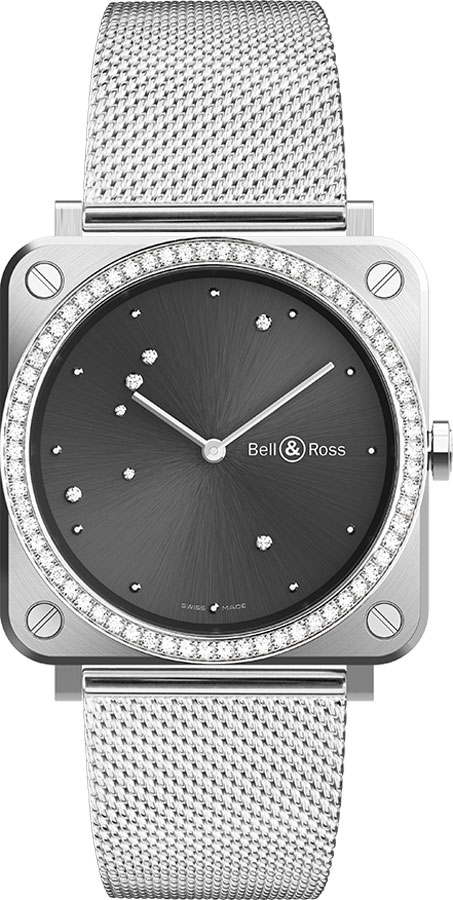 Bell Ross Aviation Instruments Battery Operated Quartz Grey Watch BR-S-GREY-DIAMOND-EAGLE-DIAMONDS 
