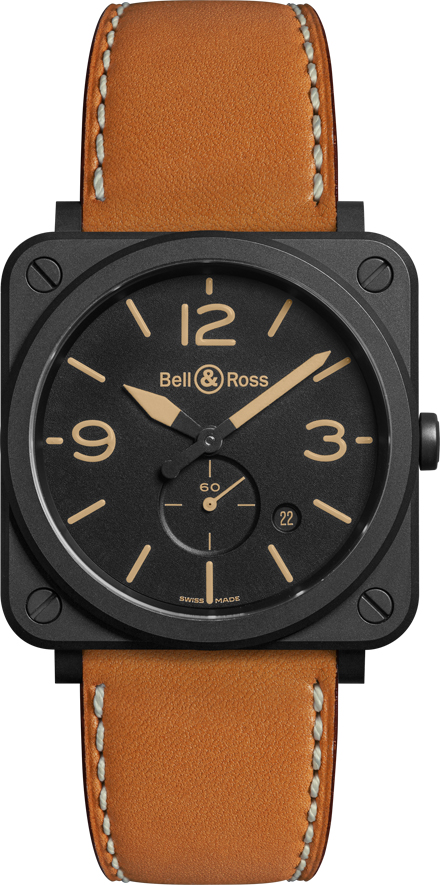 Bell Ross Aviation Instruments Battery Operated Quartz Black Mens Watch BR-S-HERITAGE 
