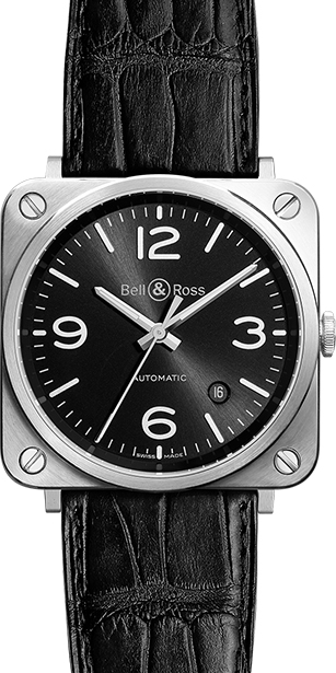 Bell Ross Aviation Instruments Self winding Automatic Mens Watch BR-S-OFFICER-BLACK 