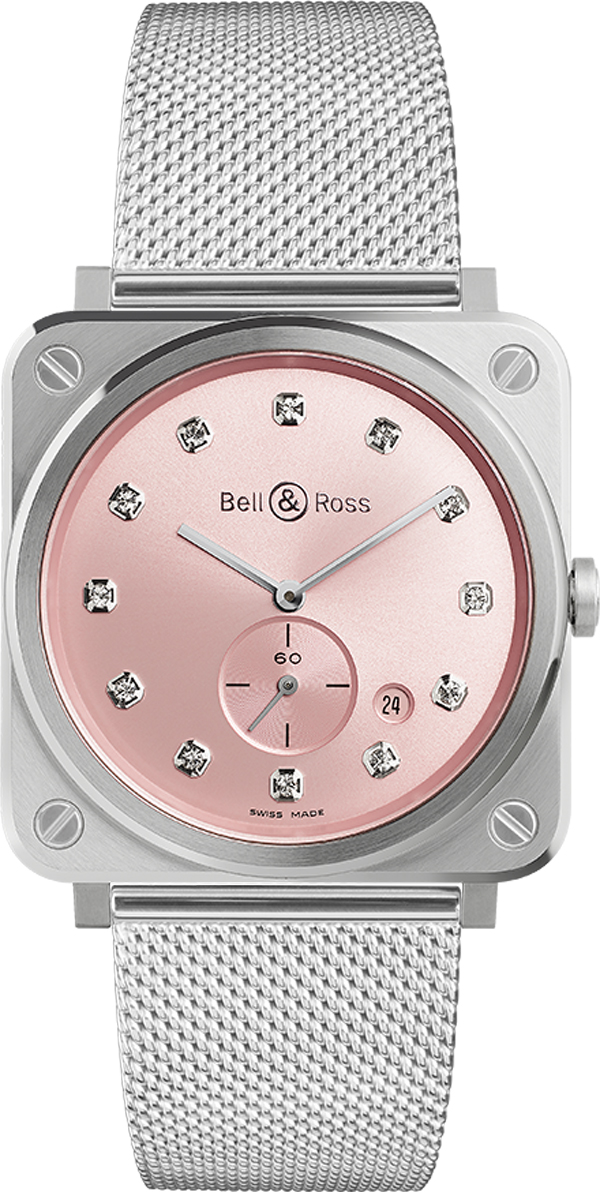 Bell Ross Aviation Instruments Battery Operated Quartz Pink Watch BR-S-NOVAROSA-DIAMONDS 