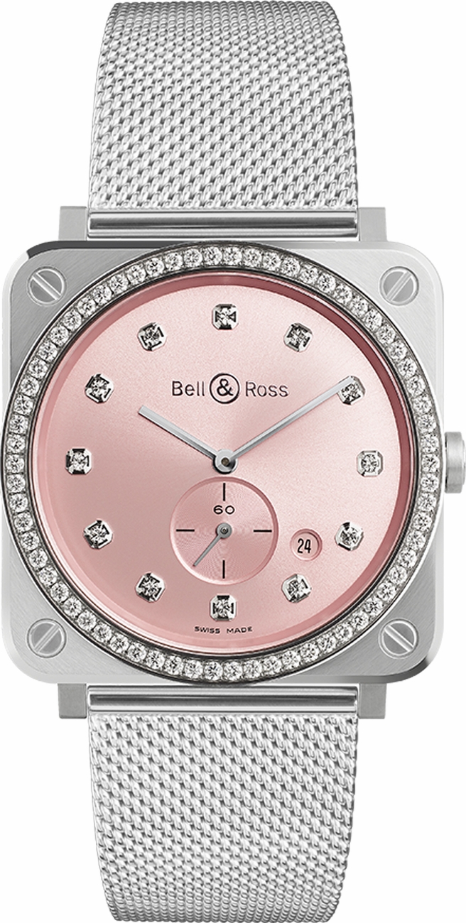 Bell Ross Aviation Instruments Battery Operated Quartz Watch BR-S-NOVAROSA-FULL-DIAMONDS 