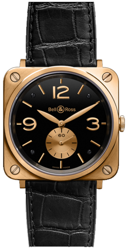 Bell Ross Aviation Instruments Black Watch BR-S-PINK-GOLD-BLACK 