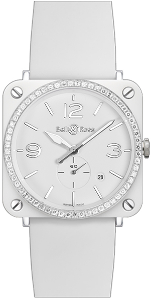 Bell Ross Aviation Instruments White Ladies Watch BR-S-WHITE-CERAMIC-DIAMOND 