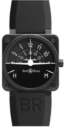 Bell Ross Aviation Instruments Black Mens Watch BR-01-TURN-COORDINATOR 