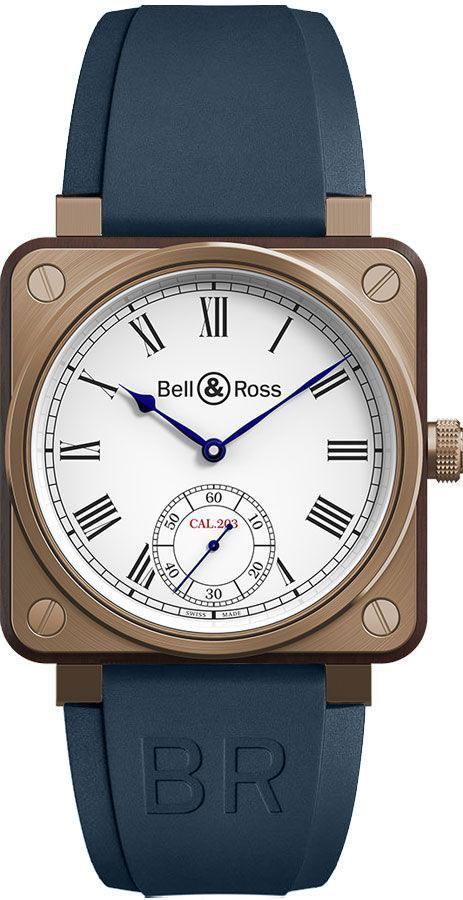 Bell Ross Aviation Instruments Manual Winding White Mens Watch BR-01-INSTRUMENT-DE-MARINE-B-P-022 