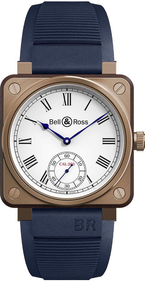 Bell Ross Aviation Instruments Manual Winding White Mens Watch BR-01-INSTRUMENT-DE-MARINE-B-P-034 