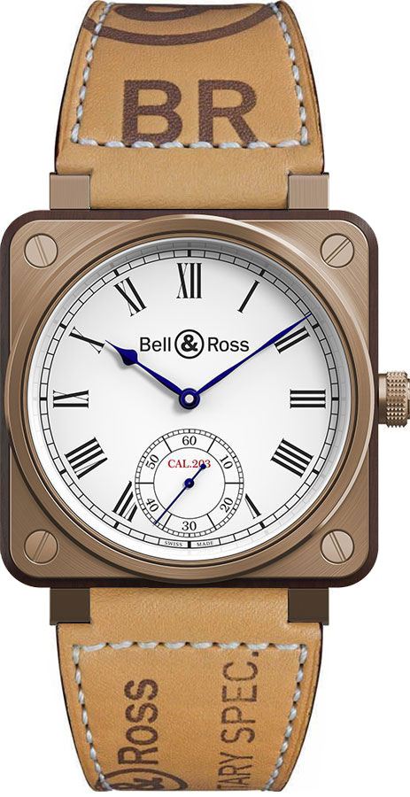 Bell Ross Aviation Instruments Manual Winding White Watch BR-01-INSTRUMENT-DE-MARINE-B-V-035 