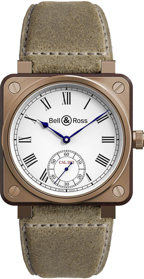 Bell Ross Aviation Instruments Manual Winding White Mens Watch BR-01-INSTRUMENT-DE-MARINE-B-V-055 