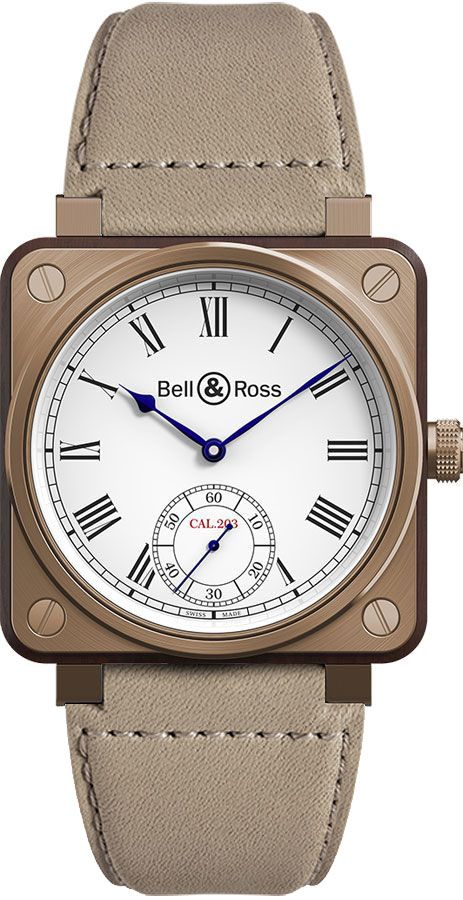 Bell Ross Aviation Instruments Manual Winding White Mens Watch BR-01-INSTRUMENT-DE-MARINE-B-V-057 