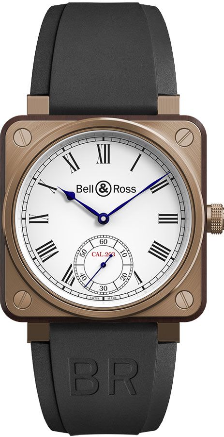 Bell Ross Aviation Instruments Manual Winding White Mens Watch BR-01-INSTRUMENT-DE-MARINE-B-P-021 