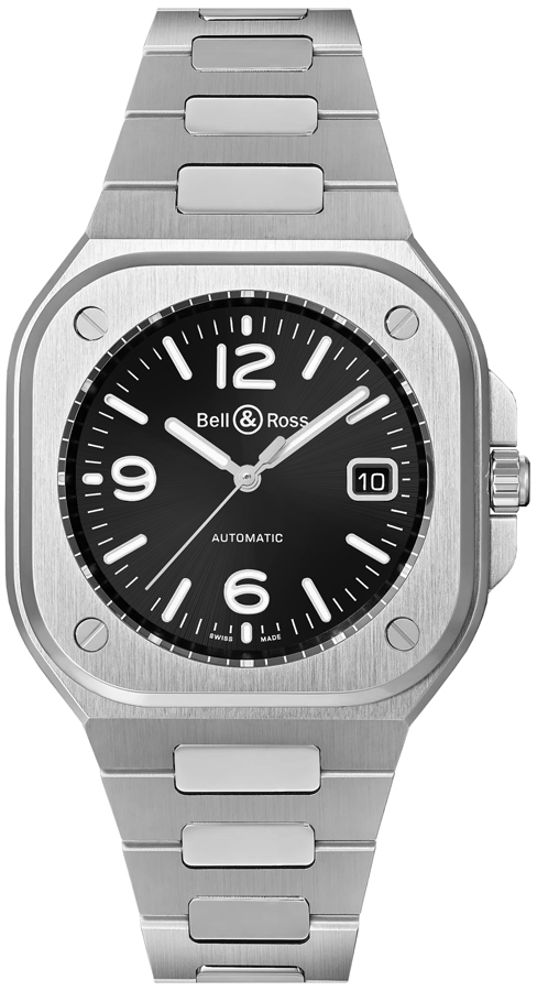 Bell Ross Aviation Instruments Self winding Automatic Black Mens Watch BR-05-BLACK-STEEL 