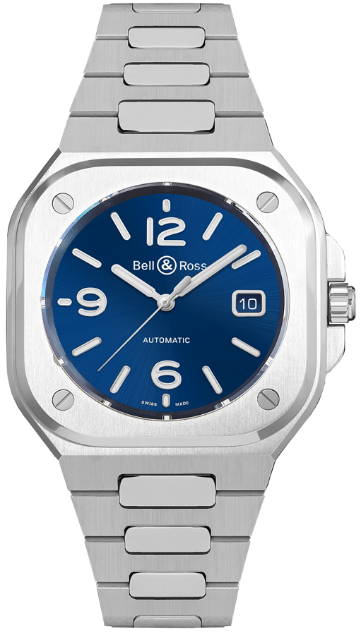 Bell Ross Aviation Instruments Self winding Automatic Blue Mens Watch BR-05-BLUE-STEEL 