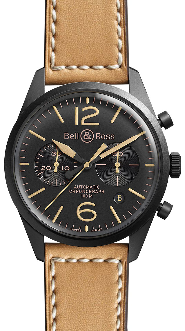 Bell Ross Vintage Self winding Automatic Black Mens Watch BR-126-HERITAGE-V2 