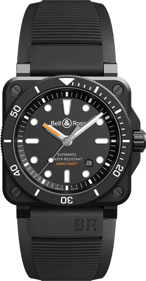 Bell Ross Aviation Instruments Self winding Automatic Black Mens Watch BR-03-92-DIVER-BLACK-MATTE 