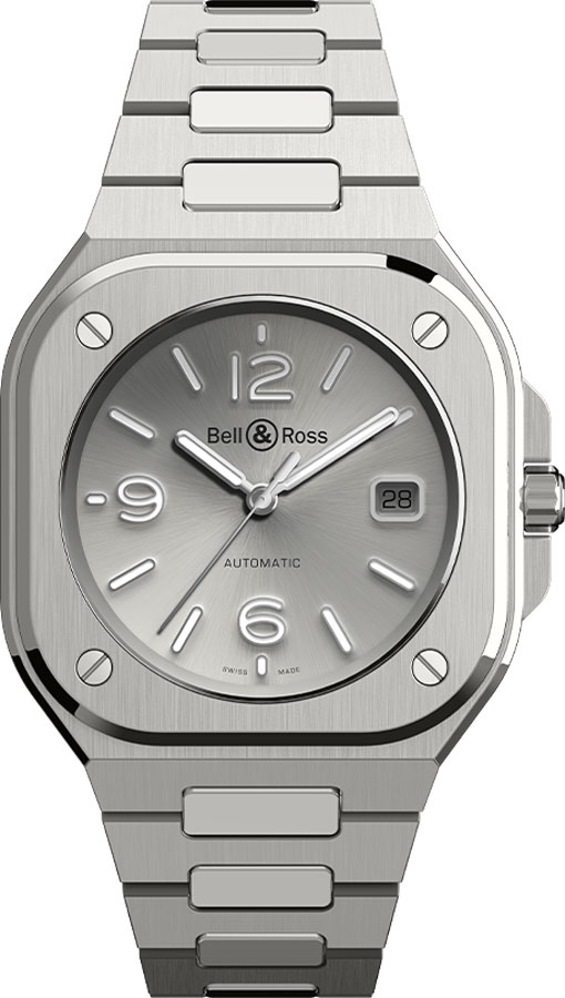 Bell Ross Aviation Instruments Self winding Automatic Grey Mens Watch BR-05-GREY-STEEL 