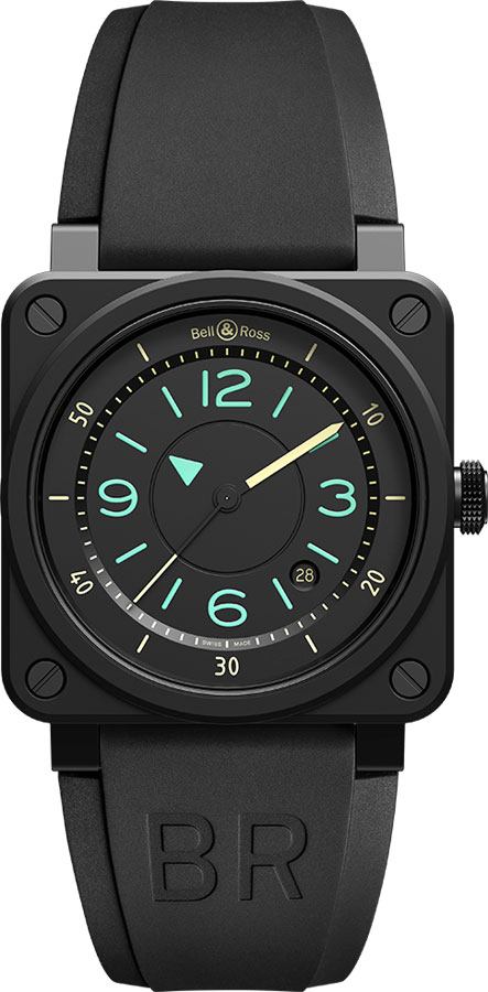 Bell Ross Aviation Instruments Self winding Automatic Black Mens Watch BR-03-92-BI-COMPASS 