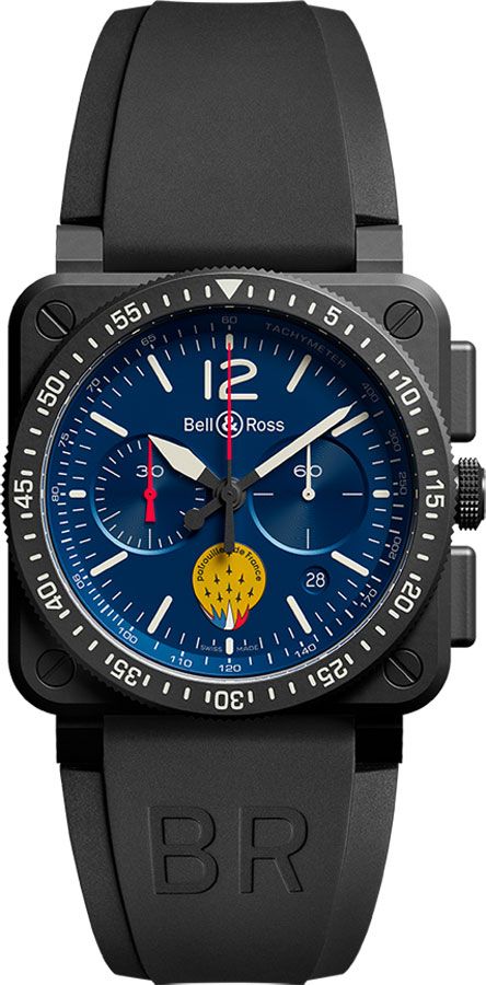 Bell Ross Aviation Instruments Self winding Automatic Blue Mens Watch BR-03-94-PATROUILLE-DE-FRANCE 