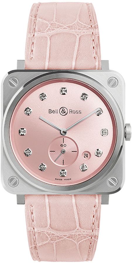 Bell Ross Aviation Instruments Battery Operated Quartz Pink Ladies Watch BR-S-NOVAROSA-DIAMONDS-SCR 