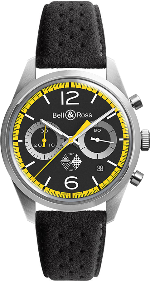 Bell Ross Vintage Self winding Automatic Black Mens Watch BR-126-RENAULT-SPORT-40TH-ANNIVERSARY-B-F-020 