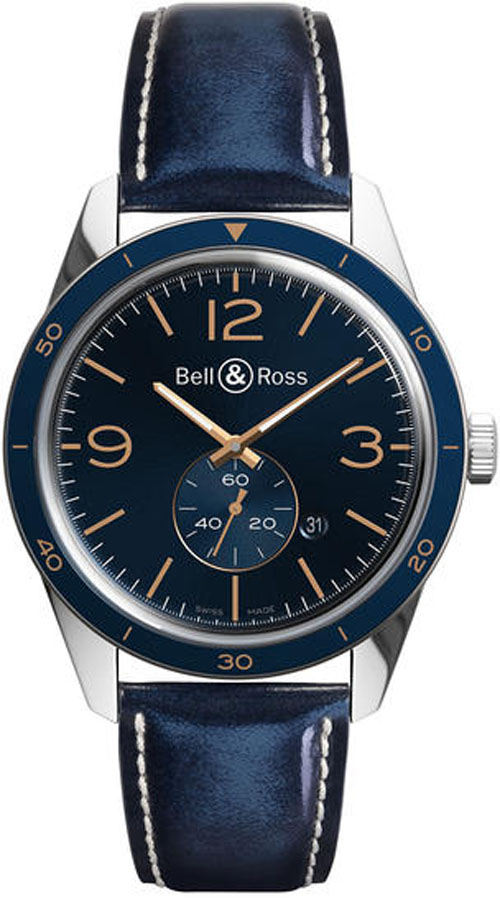 Bell Ross Vintage Blue Mens Watch BR-123-AERONAVALE 