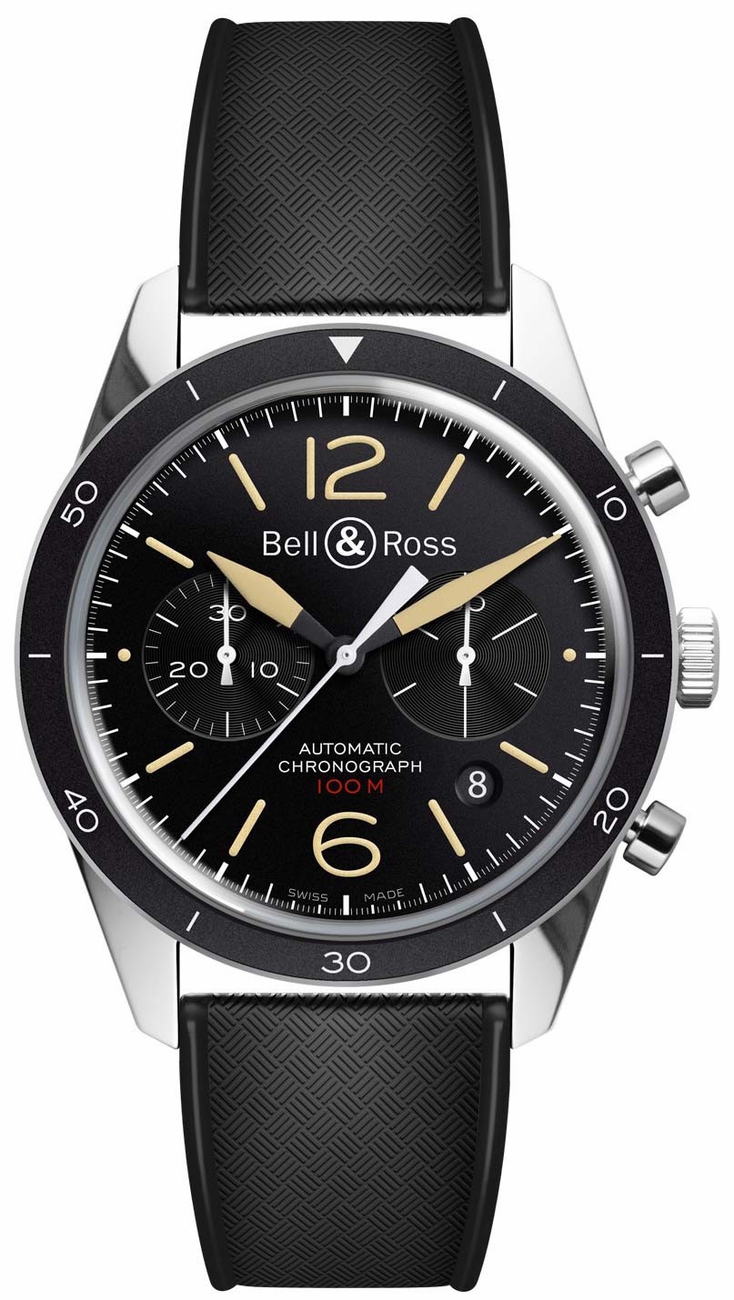 Bell Ross Vintage Black Mens Watch BR-126-SPORT-HERITAGE 