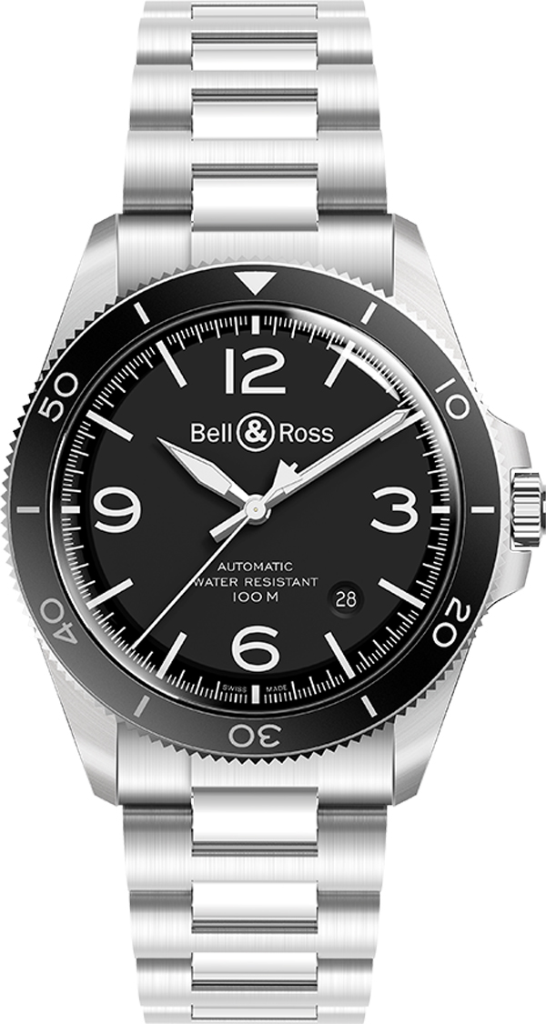 Bell Ross Vintage Self winding Automatic Black Mens Watch BR-V2-92-BLACK-STEEL 