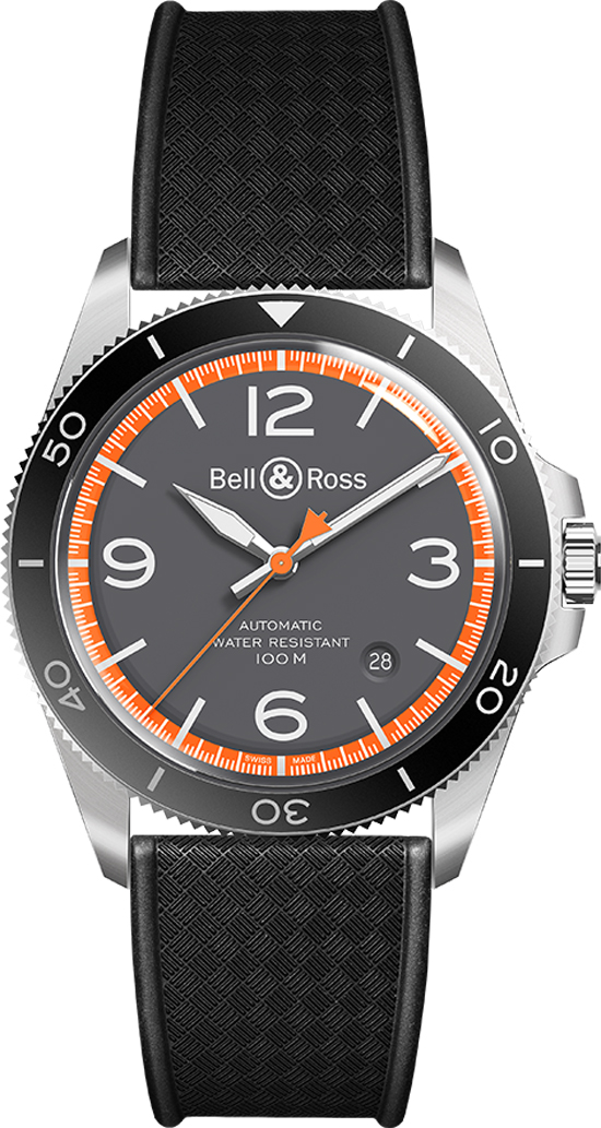 Bell Ross Vintage Self winding Automatic Grey Mens Watch BR-V2-92-GARDE-COTES 