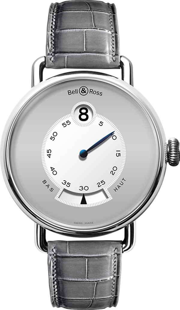Bell Ross Vintage Self winding Automatic Grey Watch WW1-HEURE-SAUTANTE-PLATINUM 