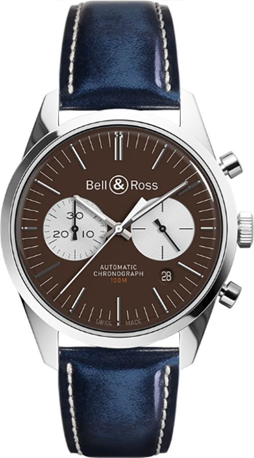 Bell Ross Vintage Self winding Automatic Brown Mens Watch BR-126-OFFICER-BROWN-B-V-061 